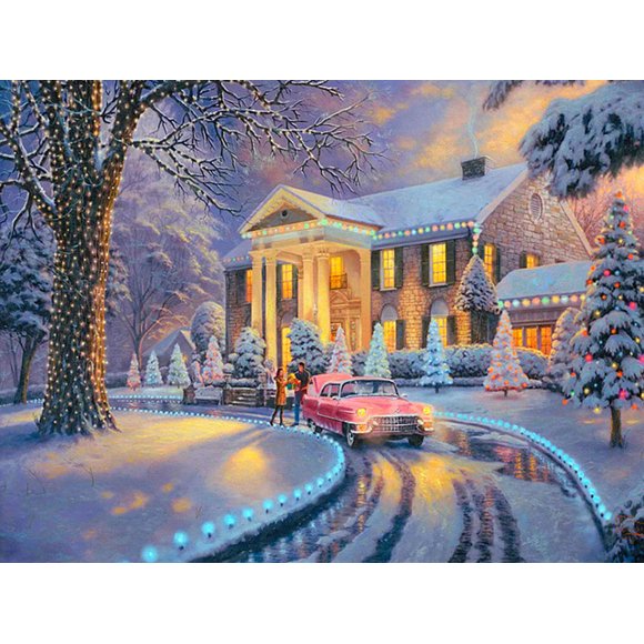 5D DIY Diamond Painting Ice Snow House Full Round Diamond Mosaic Landscape Diamond Embroidery Kit Rhinestone Home Art Decoration40 x 50 cm, unframed,CY-FJ00264,50x40cm