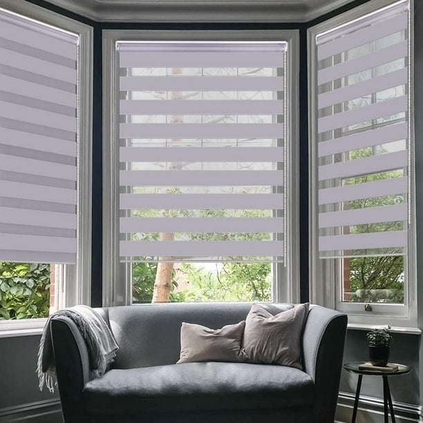 LUCKUP corded light filtering horizontal window shade zebra blinds 19.7" x 59"