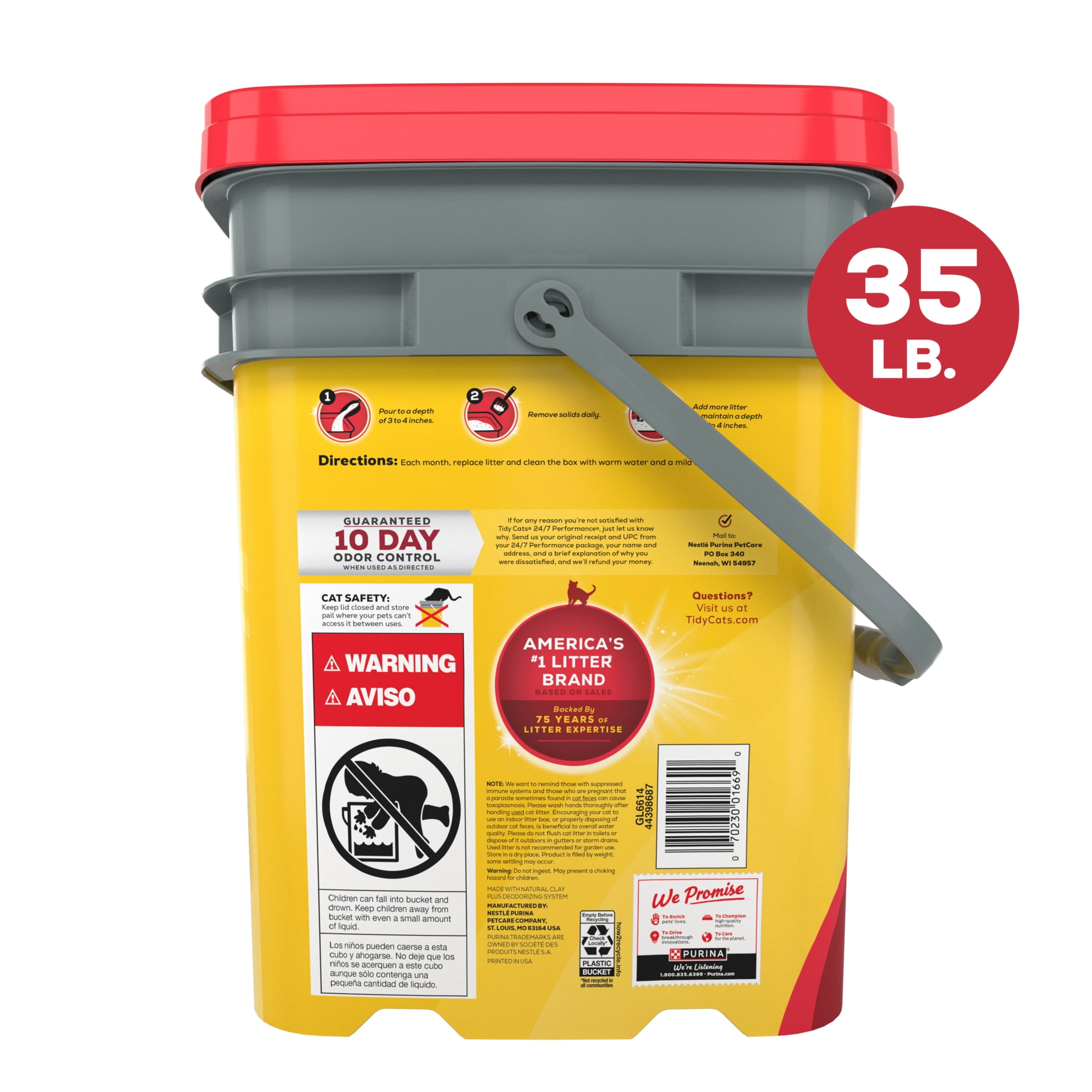 Purina Tidy Cats 24/7 Performance Clumping Cat Litter, Clean Linen Scent, 35 lb Pail