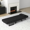 thumbnail image 4 of Costway Fauteuil-Lit Convertible Pliant à 6 Positions, Fauteuil Lounge Canapé avec Oreiller, Noir, 4 of 10