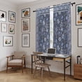 thumbnail image 5 of Navy Blue Floral Boho Kitchen Curtain for Berdoom Living Room Cafe 72 Inch Length, Ethnic Tribe Abstract Flower Tiers Curtains Light Filtering Drapes Rod Pocket Window Treatment 2 Panels 52"Wx72"L, 5 of 8