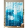 thumbnail image 4 of Blue Shower Curtain, Abstract Oil Painting Waterproof Shower Curtain Set with 12 Hooks Lightweight Washable Fabric Shower Curtains for Bathroom 72x72 Inches, 4 of 6