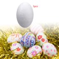 thumbnail image 1 of Huevos de espuma de poliestireno, huevos de imitación blancos sin pintar, huevos de Pascua para fiestas, decoración del hogar para jardín de infantes 5 piezas 25 cm, 1 of 8