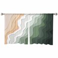 thumbnail image 2 of Sage Green Beach Semi Sheer Curtains 45 Inch Length 2 Panels Set, Farmhouse Coastal Ombre Sea Waves Art Sheer Kitchen Curtain Privacy Voile Window Curtain for Living Room Bedroom Rod Pocket Drapes, 2 of 7