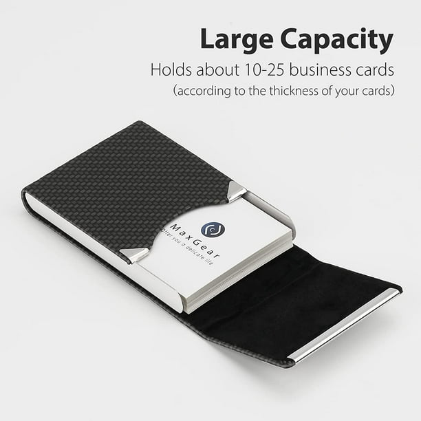 Tarjetero de piel sintetica para tarjetas de visita tarjeteros de bolsillo para hombres o mujeres tarjetero de metal delgado con bloqueo Rfid para tarjetas de visita con cierre magnetico Namotu CZBG Z...