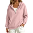 thumbnail image 2 of Quarter Zip Sweatshirt Women Half Zipper Workout Oversized Hoodies with Pocket Lightweight Y2K Pullover 2026 Tops Pink S, 2 of 9