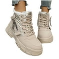 thumbnail image 4 of ToyKingdee Womens Boots Warm Winter Boots Ladies Fur Lined Ankle Boots Lace Up Outdoor Booties Anti-Slip Sneakers Waterproof Walking Shoes, 4 of 9