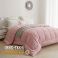 thumbnail image 3 of BedTreat Down Alternative Comforter with Corner Tabs - All Season Quilted Twin Size 240 GSM Pink Comforter, Machine Washable Microfiber Bedding, 3 of 7