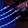thumbnail image 4 of Cable de datos serpentina de Metal para Apple Android tipo C, luz luminosa para correr, cable de carga rápida 2.4A, 4 of 5