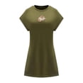 thumbnail image 1 of Vestido corto de verano para mujer, ropa cómoda, vestido de cuello redondo de ajuste regular para L, 1 of 7