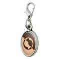 thumbnail image 2 of Cat Sitting Silhouette Antiqued Bracelet Pendant Zipper Pull Oval Charm with Lobster Clasp, 2 of 4