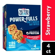 Kellogg's Nutri-Grain Power-Fulls Strawberry Chewy Soft Baked Oat Bites, Ready-to-Eat, 5.6 oz, 4 Count