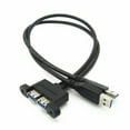 thumbnail image 4 of 2 Port USB 3.0 Cable Extension Code Male to Female Adapter with Screw Panel Mount Holes 30cm, 4 of 17