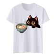 thumbnail image 4 of Womens Anime Cat Ramen Graphic T-Shirts Japanese Funny Graphic Short Sleeve Tees Kawaii Cat Anime Gifts Tops, 4 of 5