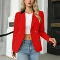 thumbnail image 5 of Dgankt Blazers for Women Contrasting Long Sleeved Double Pocket Buttoned Turndown Collar Blazer,Size S-4XL, 5 of 8