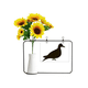 thumbnail image 1 of Pigeon animal negro descripción Tarjeta de bendición de jarrón de girasol artificial, 1 of 3