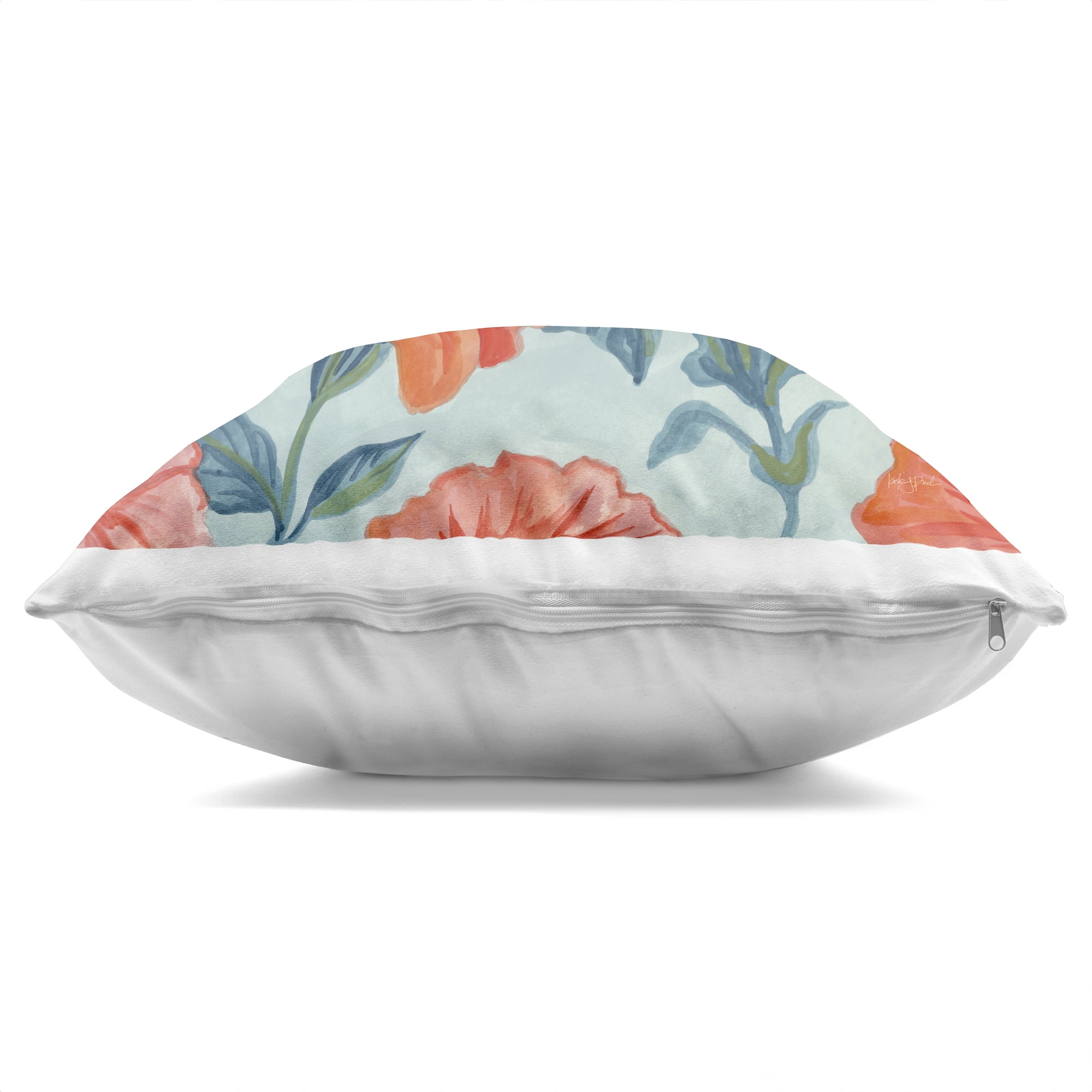 Stupell Industries Academia Moth On Floral Decorative Printed Throw Pillow, design by Kate Jarvik Birch