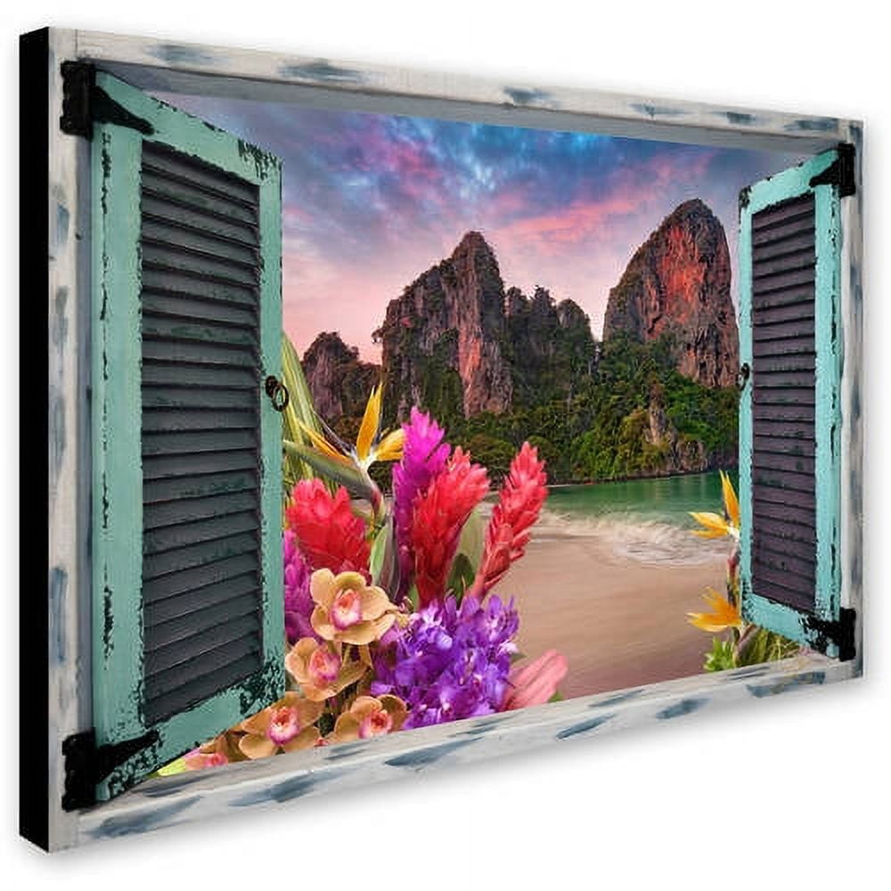 Trademark Fine Art "Tropical Window to Paradise VI" Canvas Art by Leo Kelly