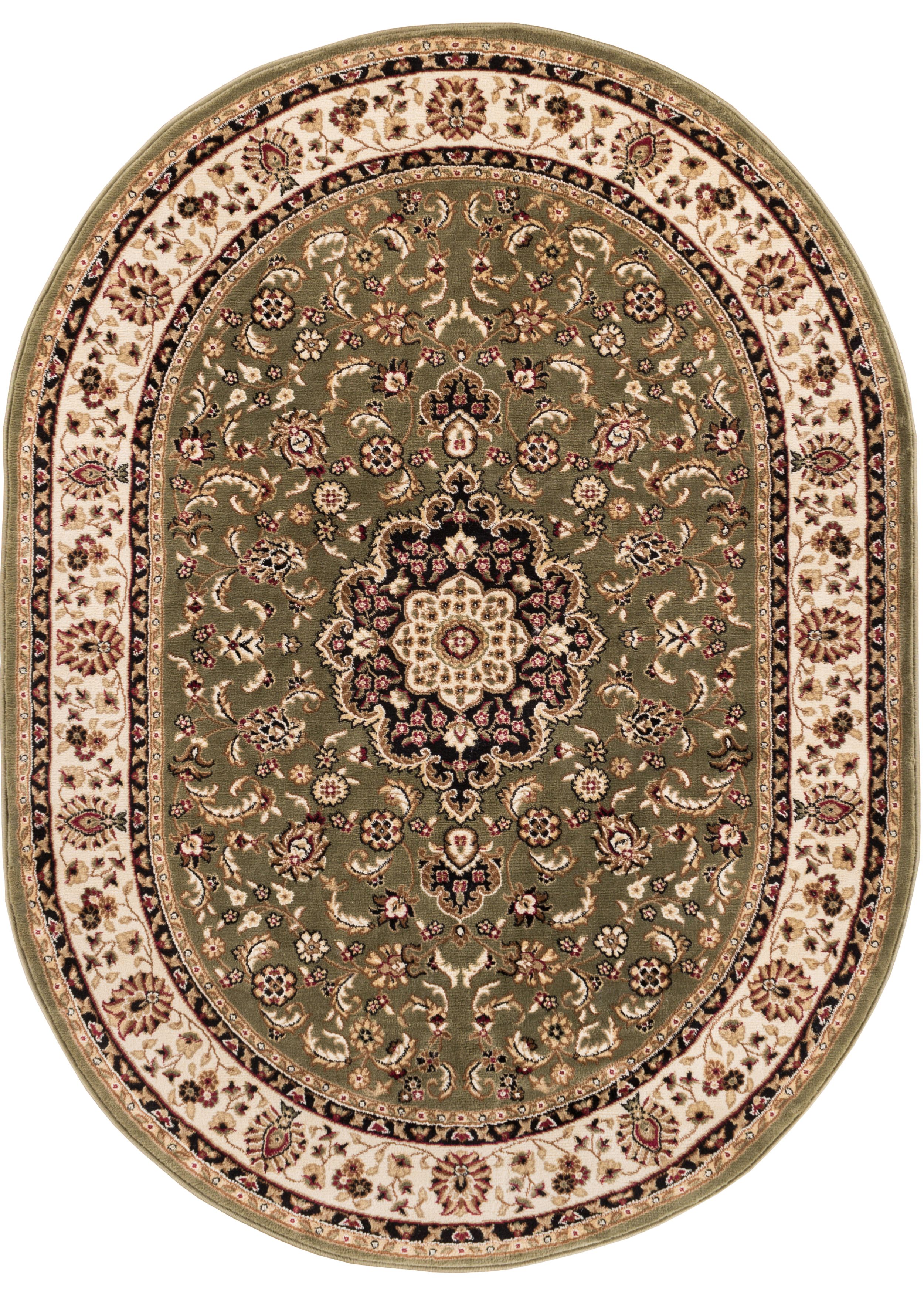 Well Woven Barclay Medallion Kashan Green Traditional Area Rug 6'7" X 9