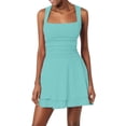 thumbnail image 2 of Women's Square Neck Sleeveless A-Line Mini Dress Ruffle Layered Skater Dress Casual Summer Dress, 2 of 8