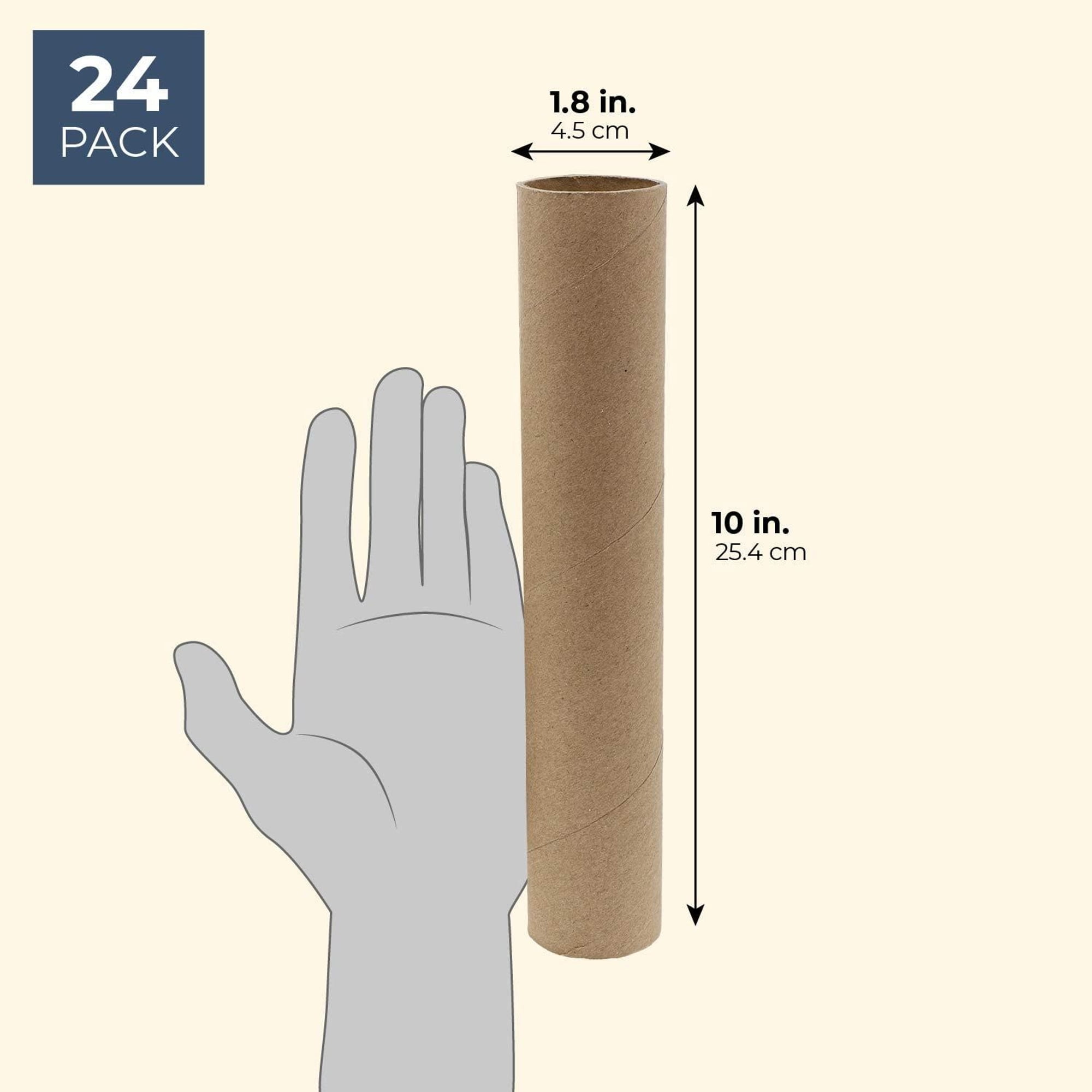 20pcs Children DIY Craft Paper Rolls Round Brown Painting Cardboard Tubes, Size: 5.20