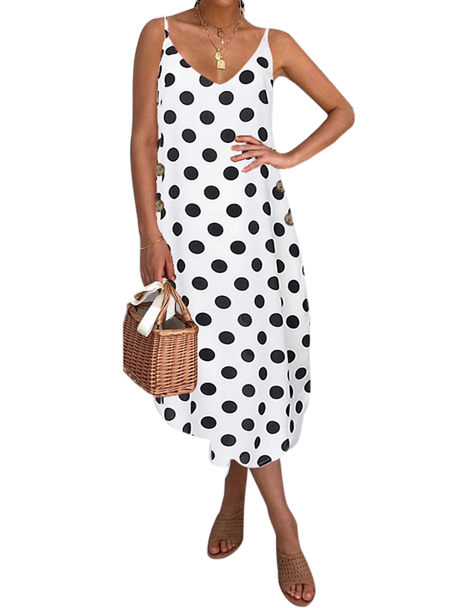 polka dot and leopard print dress