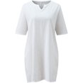 thumbnail image 6 of Womens 2024 Summer Cotton Linen Tops Trendy Casual Summer Beach Shirts Sexy V Neck Breathable Tunic Tops Basic Tees Blouse, 6 of 7