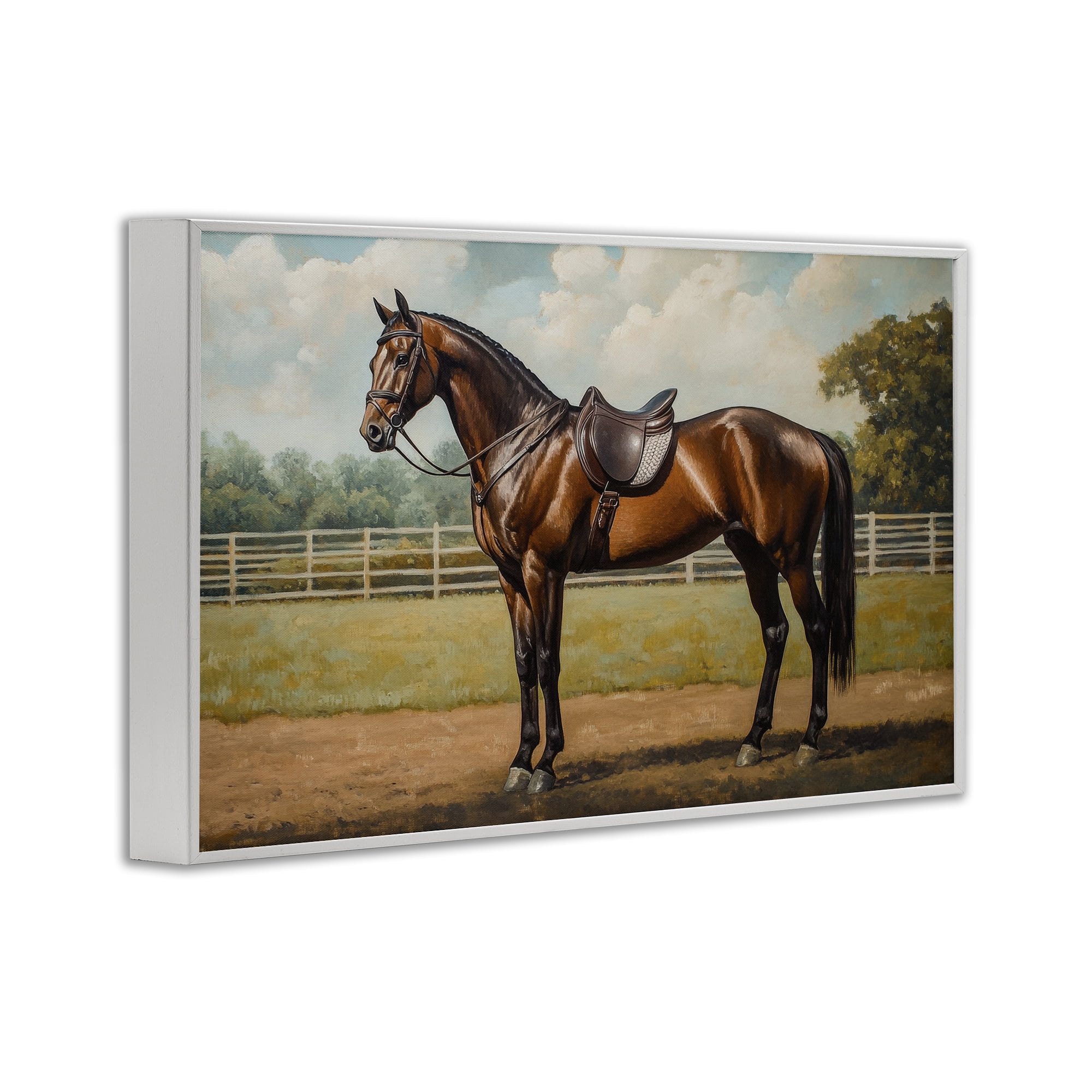 Stupell Industries Saddled & Ready For The Show White Framed Giclee Art, design by Petal Prints Design
