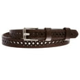 thumbnail image 2 of Women's 3/4" (17 mm) Full Grain Leather Perforated Skinny Stitched-Edge Belt, 2 of 2