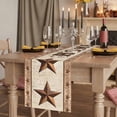thumbnail image 6 of Country Cotton Linen Table Runner for Dining Kitchen, Texas Star Plants Branches Berry Farmhouse Retro Wedding Outdoor Party Tablerunners, Dresser Scarf Coffee Tablecloth Runners 13x70 Inches, 6 of 8