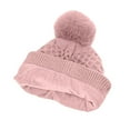 thumbnail image 3 of WREESH Women's Fingerless Winter Warm Plus Velvet Thick Hat, Scarf, and Gloves Set Solid Color Touchs Screen, Three Piece Set With Long Beanie Pink, 3 of 5