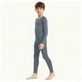 thumbnail image 6 of Yammkia Kids Thermal Underwear Set Youth Boys Thermal Underwear Set Compression Fleece Lined Leggings with Athletic Shirts Base Layer Thermal Set for Toddler Boys 11-18T (Grey,13-14 Years), 6 of 7