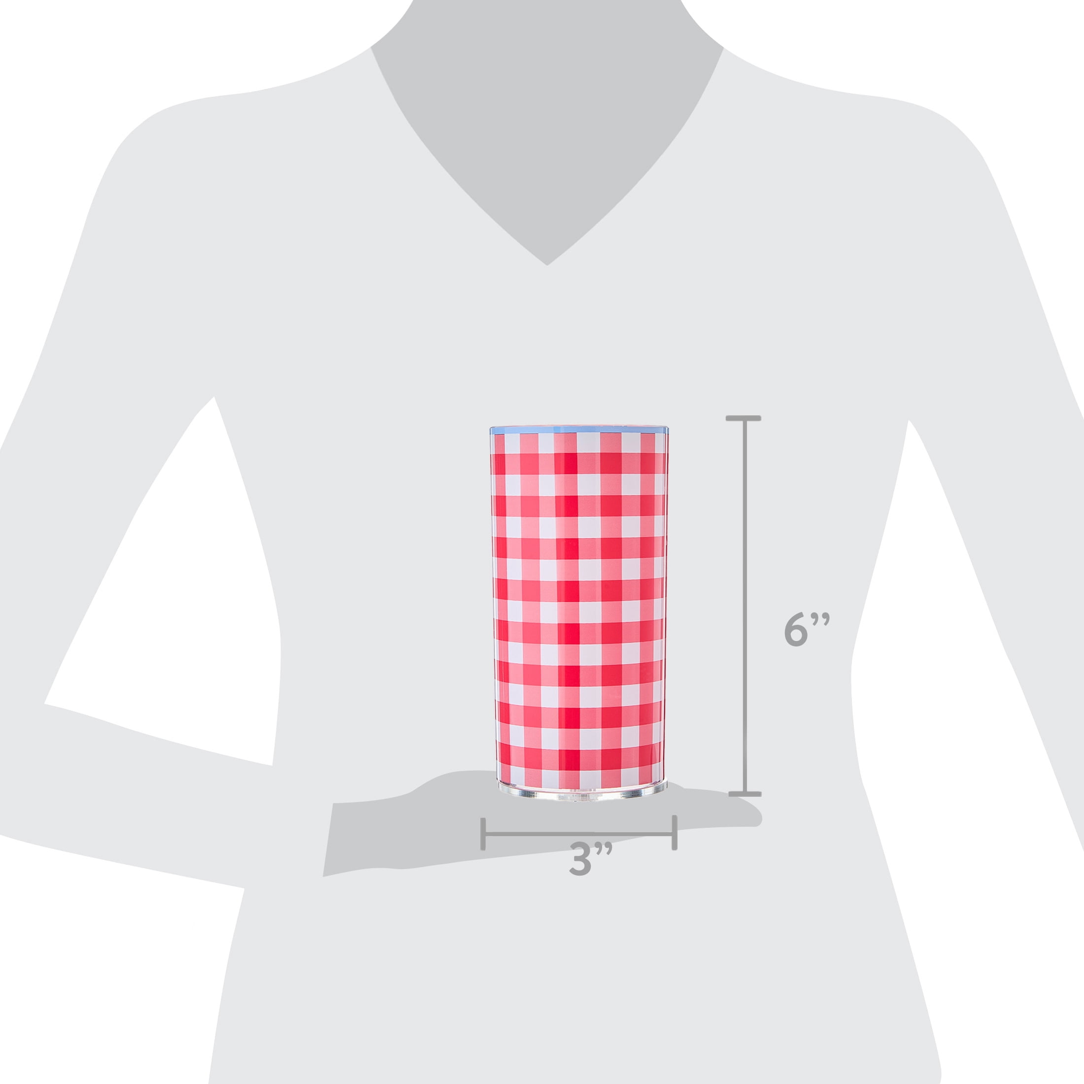 Sheila Bridges Philadelphia Collection Red Gingham Tumblers, 4 Count