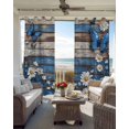 thumbnail image 6 of Blue Butterfly White Daisy Blackout Curtains for Bedroom Living Room Darkening Curtains 63 Inches Long Vintage Botanical Wooden Window Curtain 2 Panels Set Window Treatment Grommet Drapes 42"x63", 6 of 9