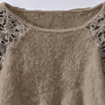 thumbnail image 4 of Gytharion Women's Lace Sleeve Sweaters Loose Solid Color Crew Neck Long Sleeve Patchwork Pullover Tops with Ribbed Cuffs Fashion Jumper Tops, 4 of 5