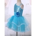 thumbnail image 6 of MSemis Kids Girls Sequins Flower Ruched Waist Tutu Ballet Leotard Dance Dress, 6 of 7
