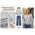 thumbnail image 2 of TEMOFON Sweatshirt for Women Fleece Lined Womens Sweatshirt Crewneck Long Sleeve Pullover Relaxed Fit Gray Everyday Casual Top M, 2 of 9