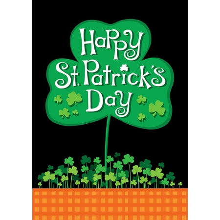 Toland Home Garden Saint Pat's Clover Patch St Pats St Patricks Day Flag Double Sided 28x40 Inch