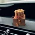thumbnail image 2 of Car Interior Decoration Center Console Accessory - 2.76x2.40x2.40 Inch Solid Wood Automotive Aromatherapy Diffuser Natural Walnut Beech Wood Car Air Freshener Decor Ornament for Dashboard (Red)​, 2 of 6