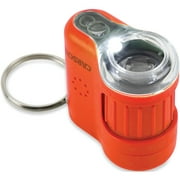 Carson MicroMini 20x LED Lighted Pocket Microscope with Built-In UV and LED Flashlight, Orange