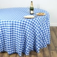 thumbnail image 5 of BalsaCircle 90" Gingham Checkered Polyester Tablecloth Blue and White, 5 of 6