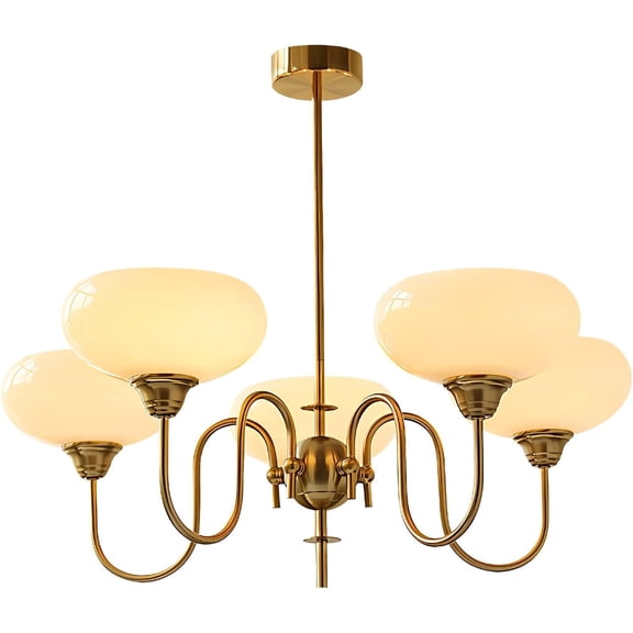 KCO Gold Vintage Chandelier Modern 5-Light Globe Chandelier Dining Room Chandeliers for Living Room Bedroom