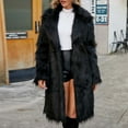 thumbnail image 2 of IROINNID Faux Fur Coat for Women Ladies Winter Warm Long Coat Soft Shaggy Party Front Open Overcoat,Black, 2 of 6