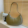 thumbnail image 5 of Bolso de medio mes con hilo de coser y cremallera para mujer, bandolera de PU de alta calidad, superventas, novedad de primavera 2024, 5 of 5