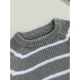 thumbnail image 5 of Bagilaanoe Newborn Baby Girl Boy Knitted Sweater Long Sleeve Striped Pullover 3M 6M 9M 12M 18M 24M Infant Warm Jumpers Tops Fall Loose Knitwear, 5 of 8