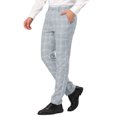 thumbnail image 5 of Lars Amadeus Men's Plaid Dress Pants Regular Fit Flat Front Checked Trousers, 5 of 6