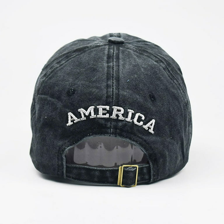 Sksloeg Hats for Men Trucker Cap Baseball Cap American Flag Trucker Hat for  Men Women 3d Embossed Logo Adjustable Outdoor Mesh,Black