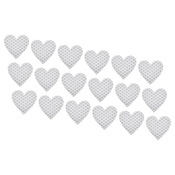 Uxcell Reflective Stickers, 18 Pack 1.61 x 1.57 Inch Adhesive Night Heart Shape Safety Tape Reflector, Silver Tone