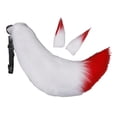 thumbnail image 2 of 3 Pcs Pinces à Cheveux Oreilles Faux Longue Queue Cosplay Déguisement Blanc, 2 of 8