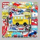 thumbnail image 1 of 50 Sheets Transport Cartoon Suitcase Stickers Waterproof Gr, 1 of 5